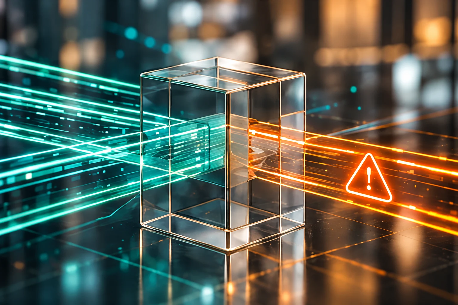 Transaction streams through a glass gateway with an exception warning